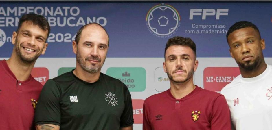 Em coletiva oficial na FPF, técnicos e capitães de Náutico e Sport projetam final do Pernambucano Betnacional 2024