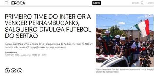 Conquista do Salgueiro repercute nacionalmente